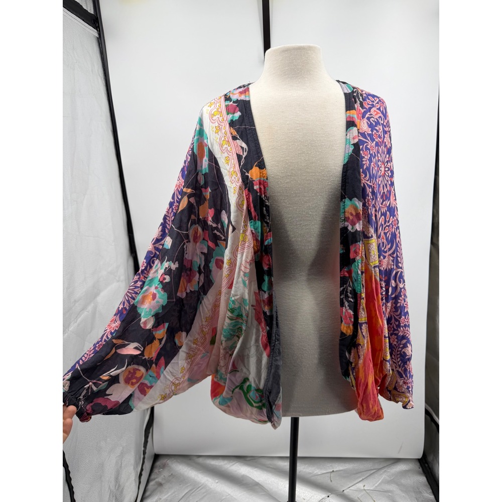 Akemi + Kin titania cocoon Mixed Print Kimono Cardigan OS Floral Boho‎ Patchwork